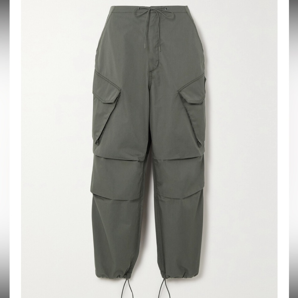 Agolde Ginerva cotton-poplin wide-leg cargo pants. Sz XS. Army Green